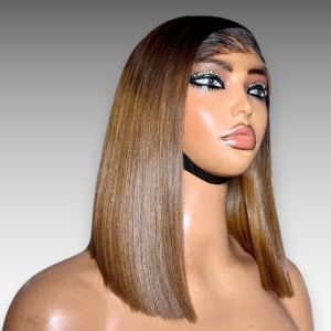 "12 Inch Wig Brown Color 230 grams Human Hair Lace Wig – Premium Virgin Hair"