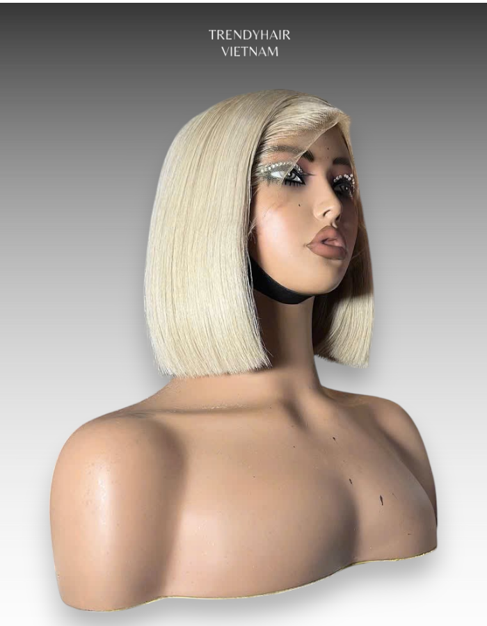 10 Inch Wig Platinum Color 220 grams Human Hair Lace Wig – Premium Custom Lace Wig