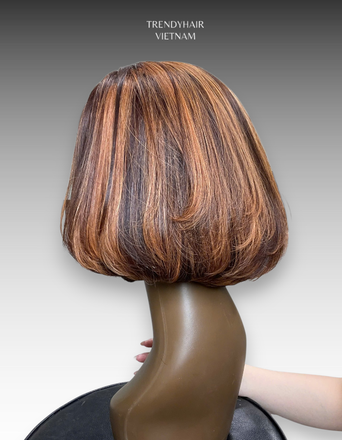 8 Inch Wig Brown Color 200 grams Human Hair Lace Wig – Premium Quality Customizable Wig