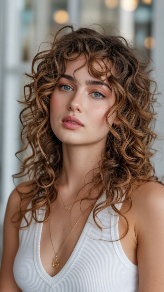 Woman with trendy curly hairstyle from Curly Hair Trends 2025

