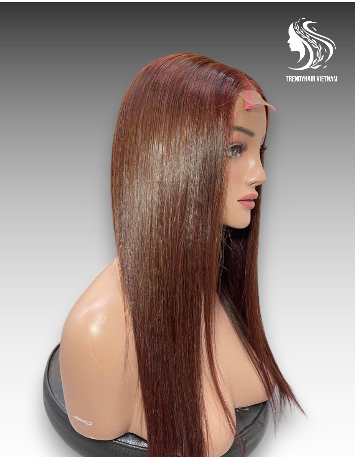 18 Inch Wig Brown Color 200 grams Human Hair Lace Wig – Premium Virgin or Raw Hair with HD/Transparent Lace