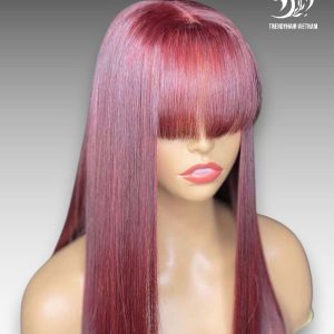 18 Inch Wig Red Color 250 grams Human Hair Lace Wig – Custom Premium Lace Wig