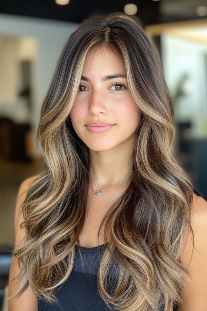  Long Layers with Face Framing