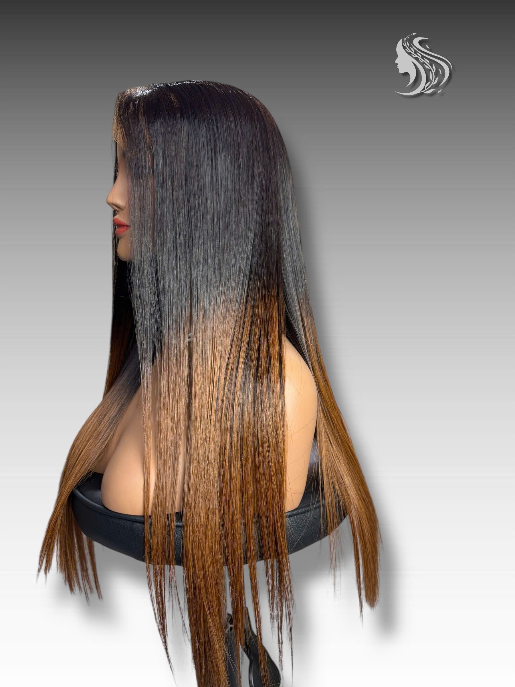 24 Inch Wig Ombre Color 270 grams Human Hair Lace Wig – Virgin or Raw Hair