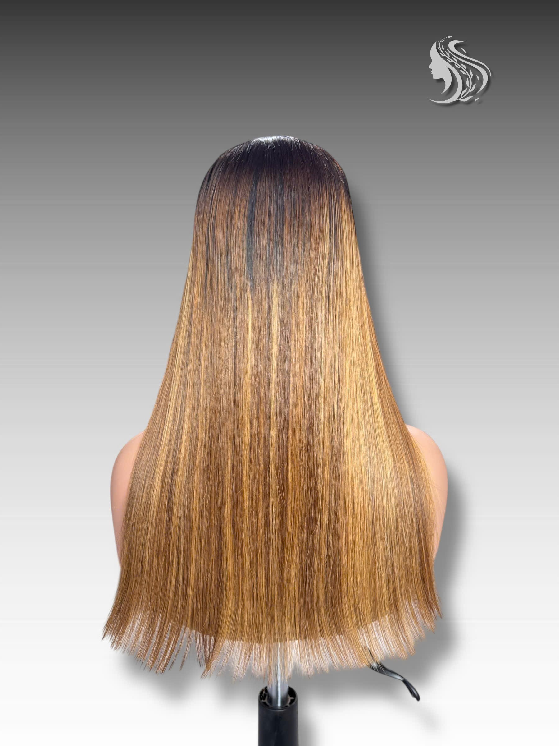 "22 Inch Ombre Color Human Hair Lace Wig – 270 grams, premium virgin or raw hair"