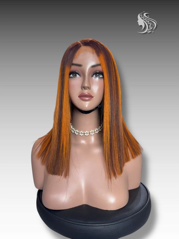 16 Inch Wig Piano Color 250 grams Human Hair Lace Wig – Custom Piano Color & Style