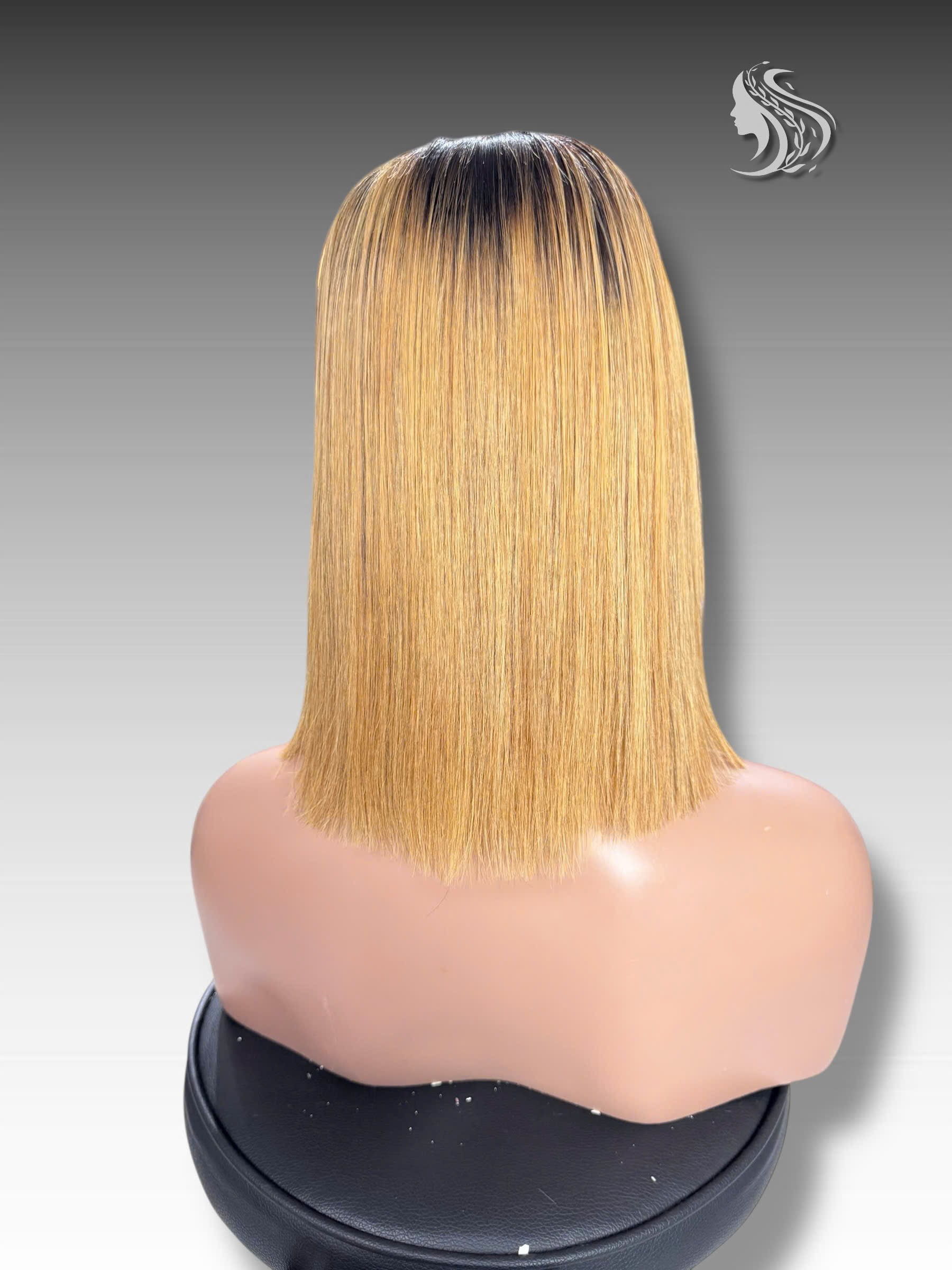 12 Inch Wig Ombre Color 230 grams Human Hair Lace Wig – Custom Ombre & Style