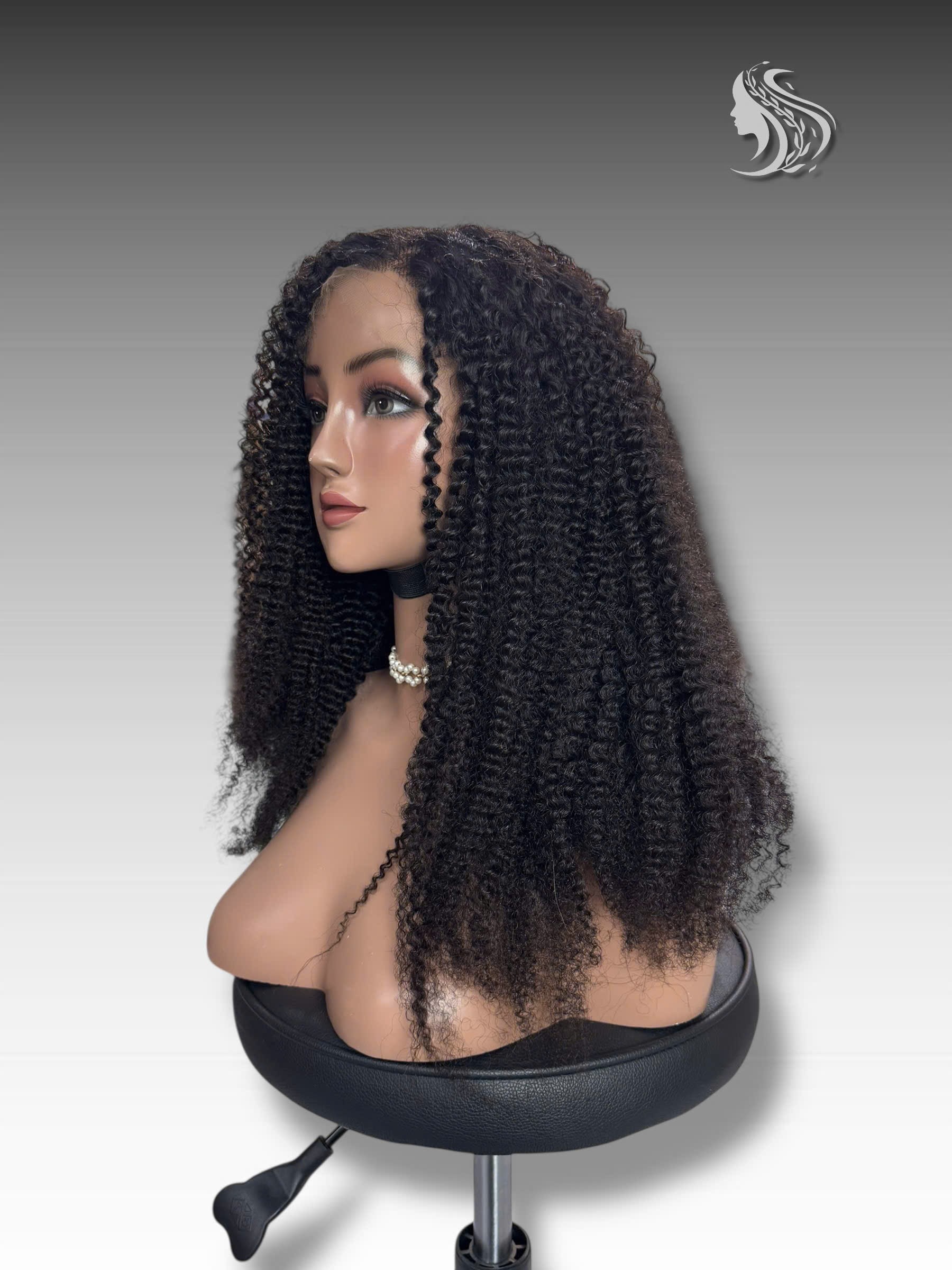 24 Inch Wig Black Color 270 grams Human Hair Lace Wig – Customizable Color & Style