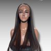 24 Inch Wig Piano Color 270 grams Human Hair Lace Wig