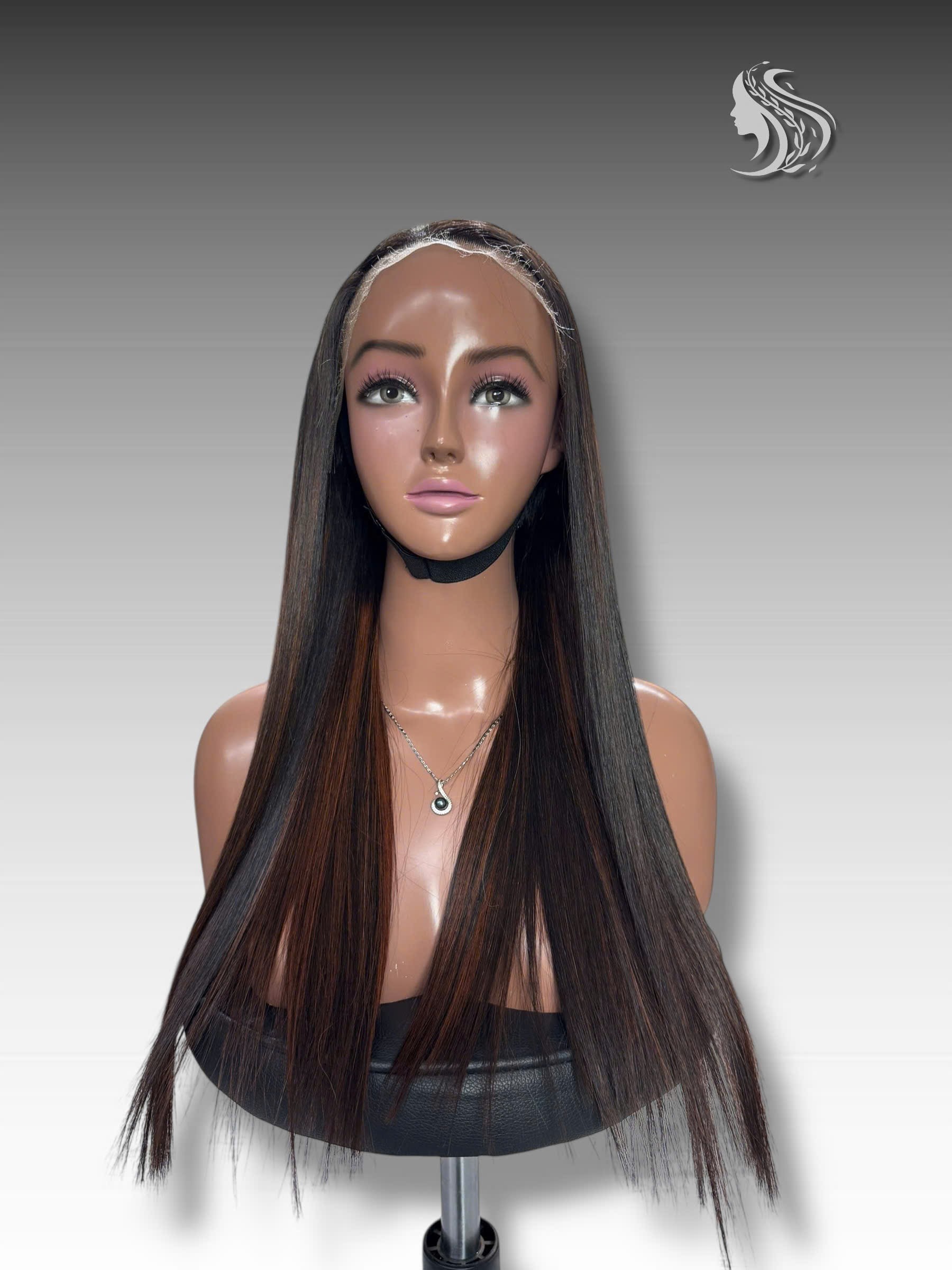 24 Inch Wig Piano Color 270 grams Human Hair Lace Wig