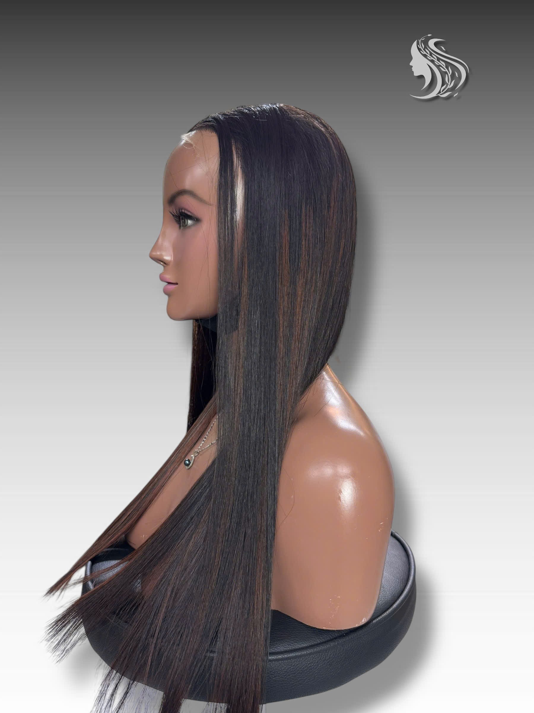 24 Inch Wig Piano Color 270 grams Human Hair Lace Wig