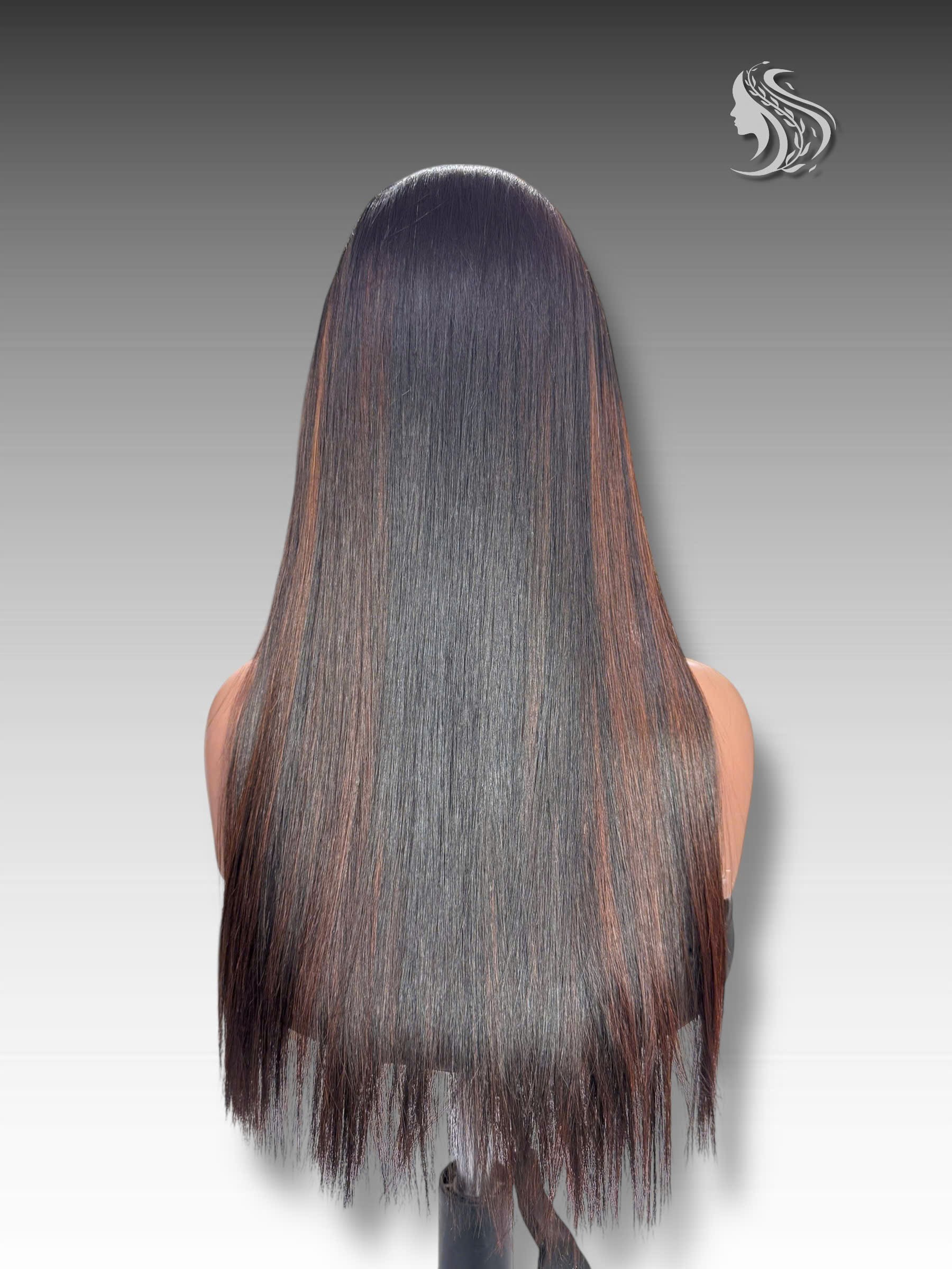 24 Inch Wig Piano Color 270 grams Human Hair Lace Wig