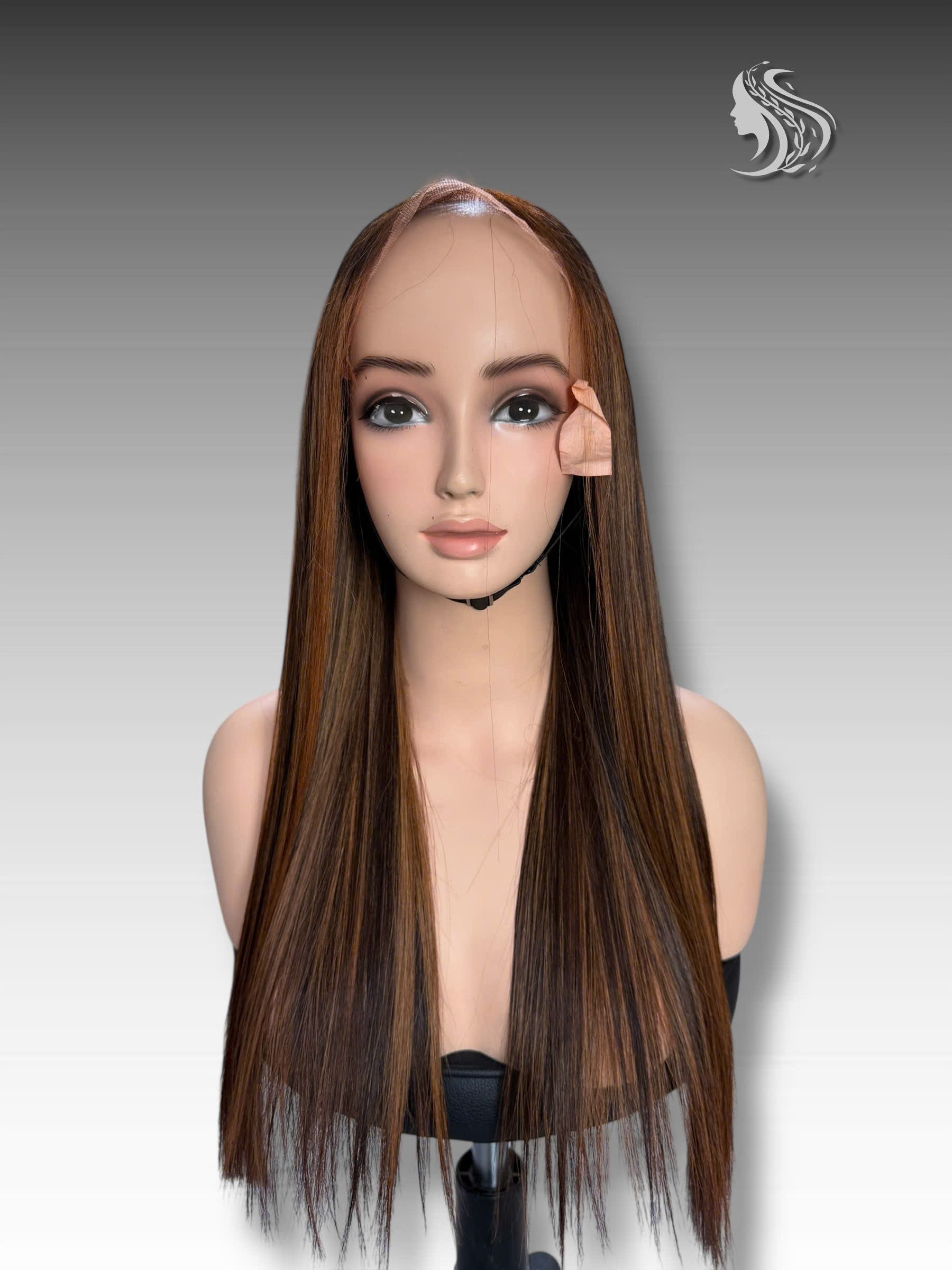 24 Inch Wig Piano Color 270 grams Human Hair Lace Wig