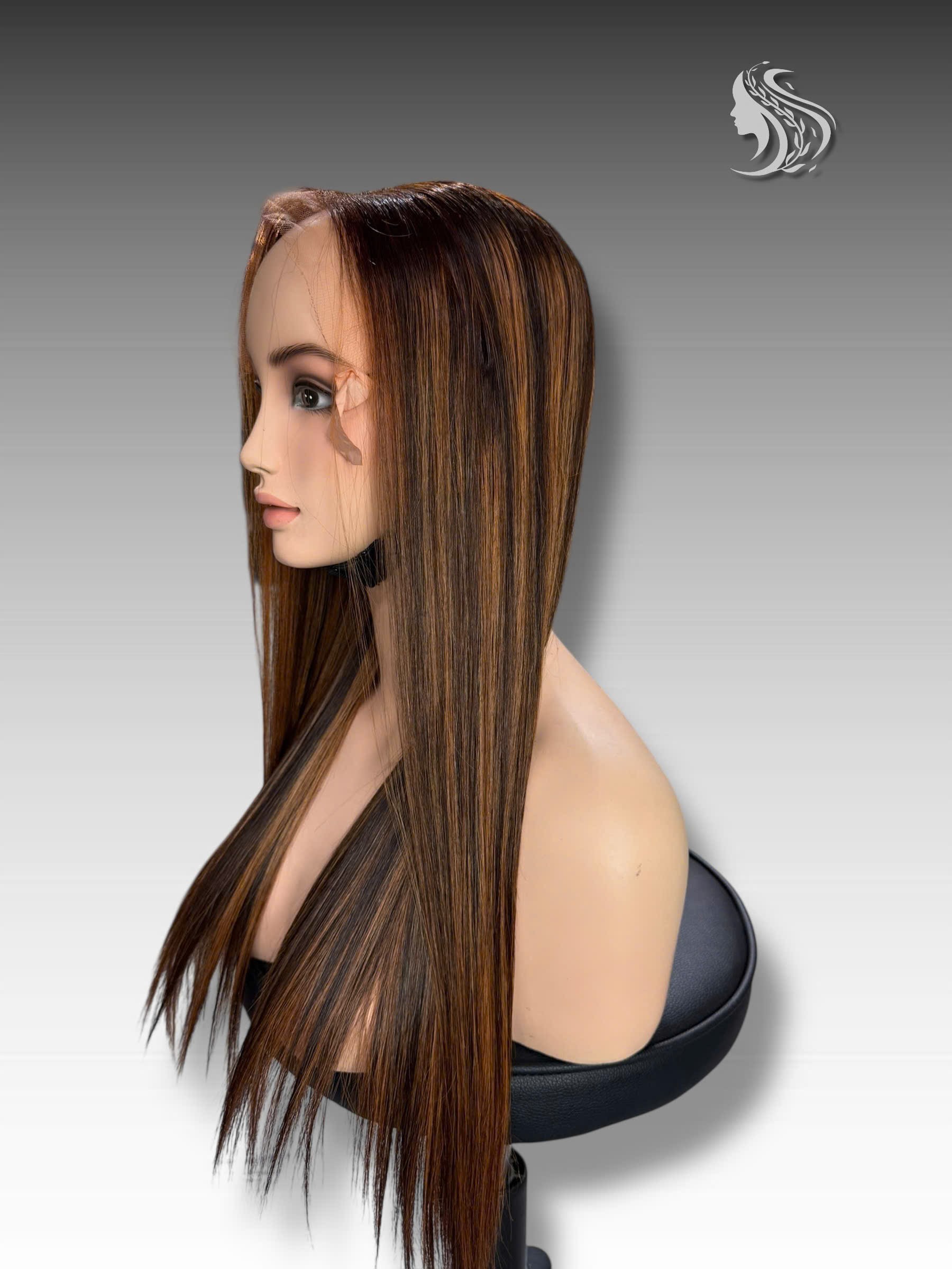 "24 Inch Wig Piano Color 250 grams Human Hair Lace Wig – Premium Quality"