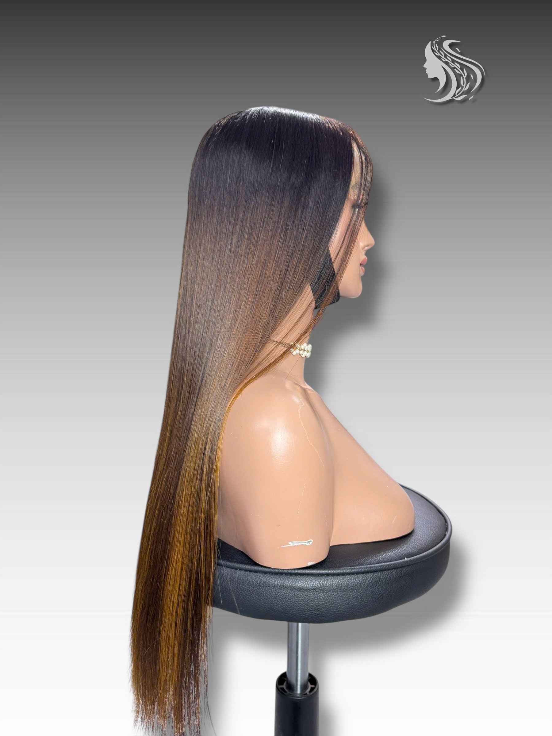 "24 Inch Wig Piano Color 250 grams Human Hair Lace Wig – Premium Quality"