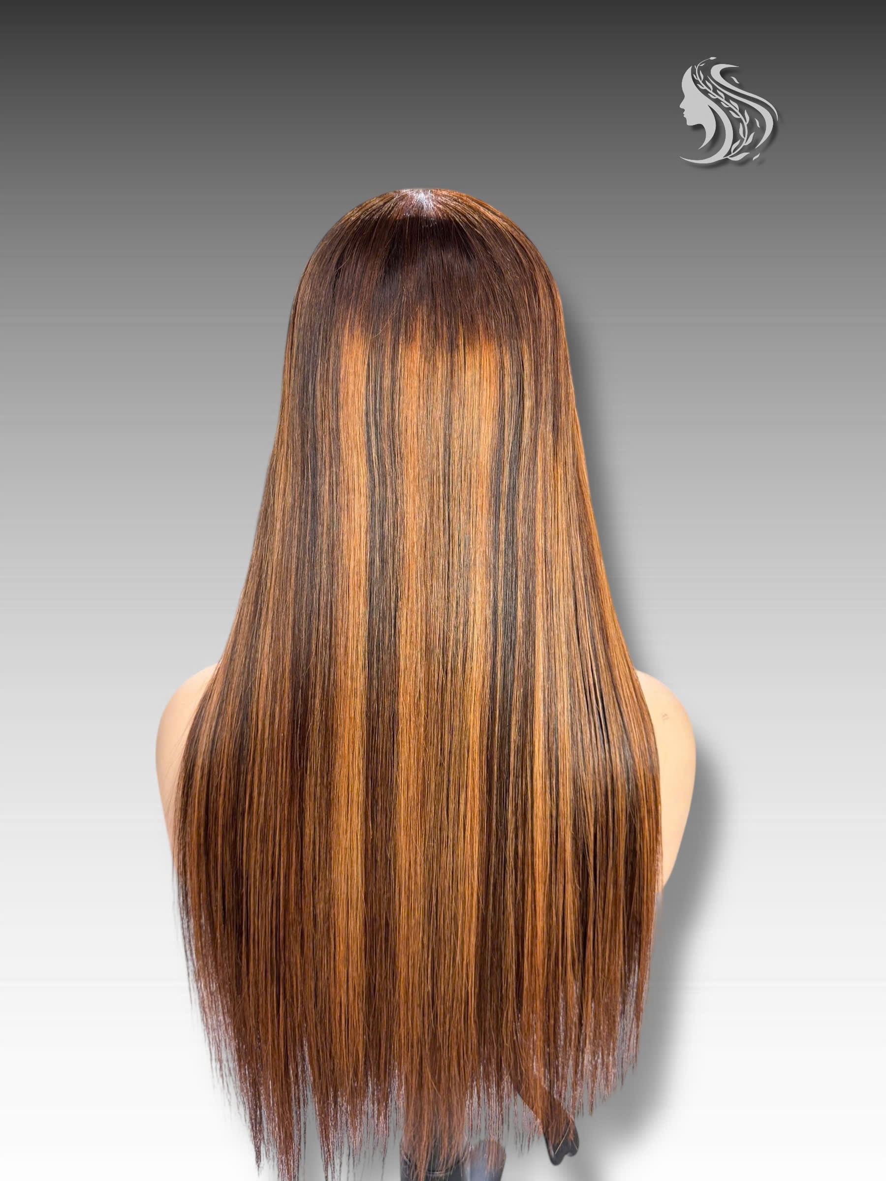 "24 Inch Wig Piano Color 250 grams Human Hair Lace Wig – Premium Quality"