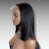 12 Inch Wig Black Color 230 grams Human Hair Lace Wig – Customizable Color & Style