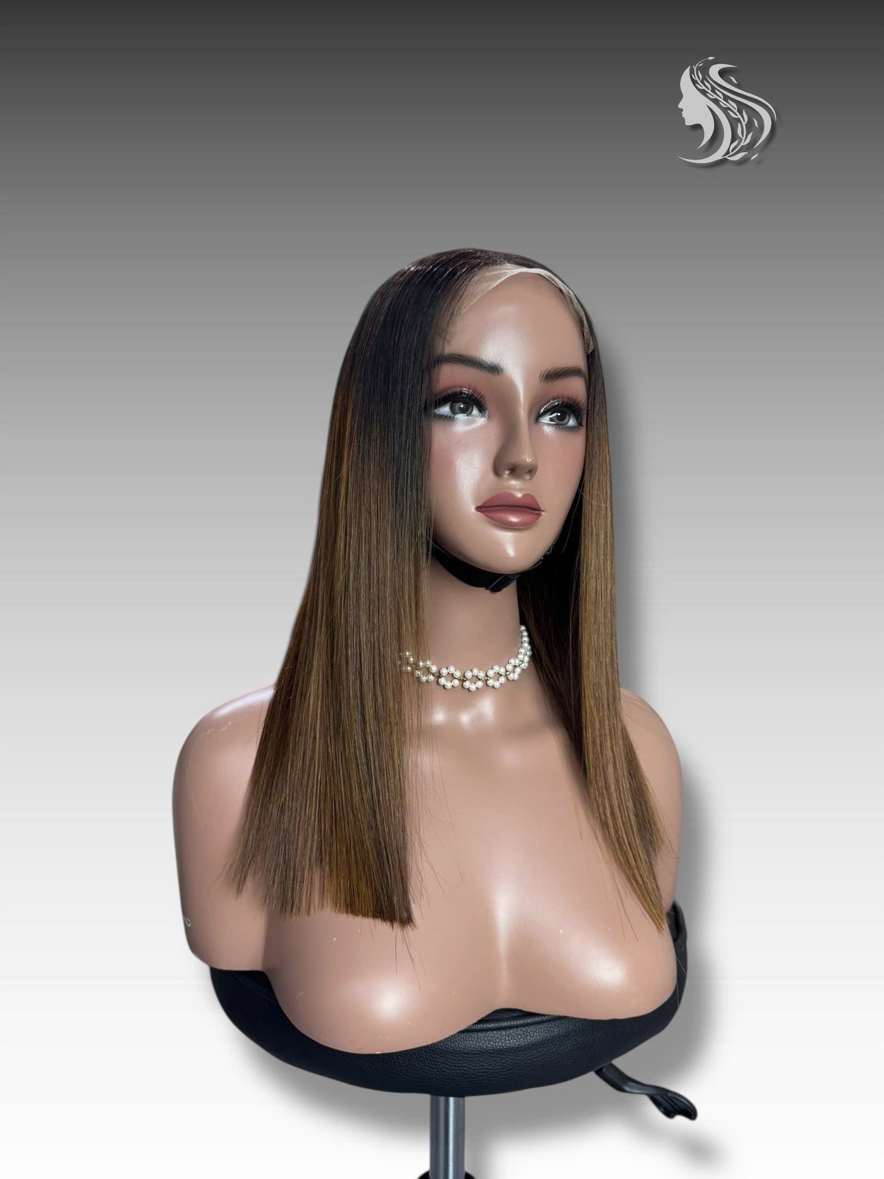 16 Inch Wig Ombre Color 250 grams Human Hair Lace Wig – Customizable Lace & Style