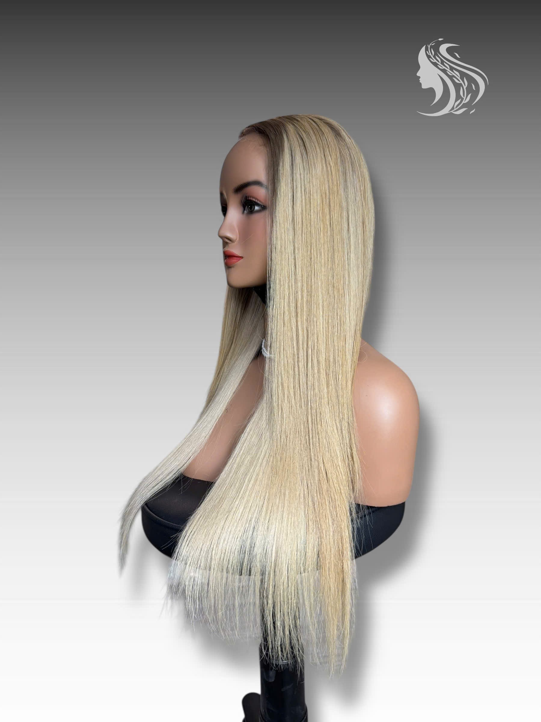 28 Inch Wig Ombre Color 300 grams Human Hair Lace Wig