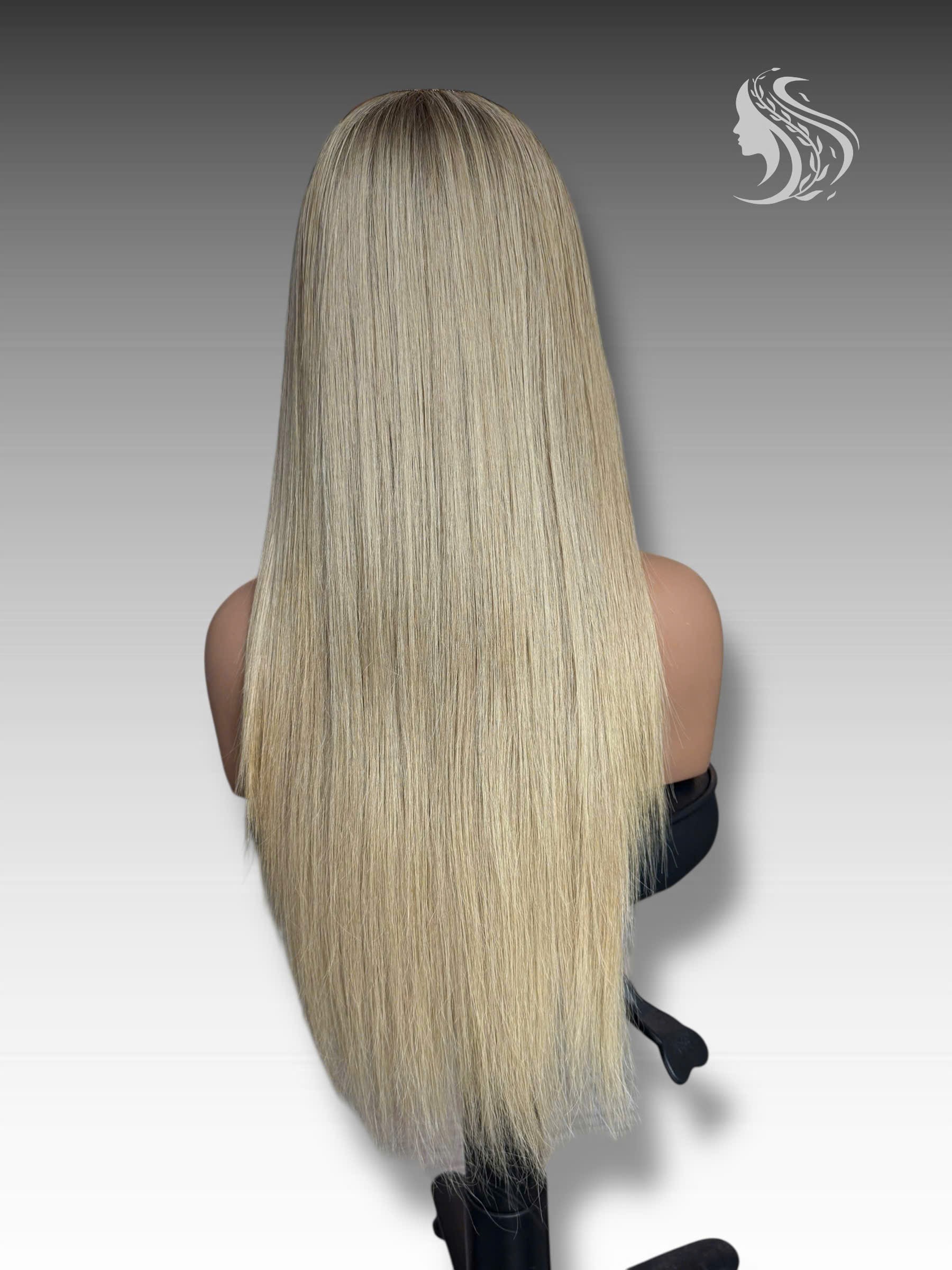 28 Inch Wig Ombre Color 300 grams Human Hair Lace Wig