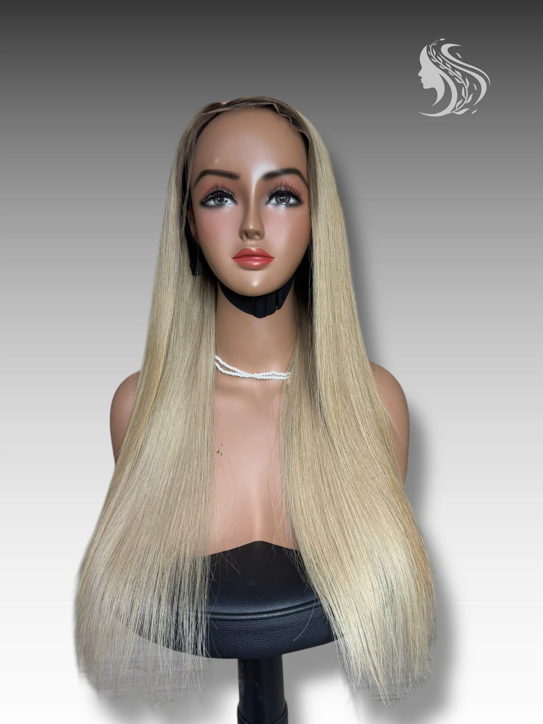 28 Inch Wig Ombre Color 300 grams Human Hair Lace Wig