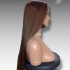 24 Inch Wig Brown With Highlight Color 270 grams Human Hair Lace Wig