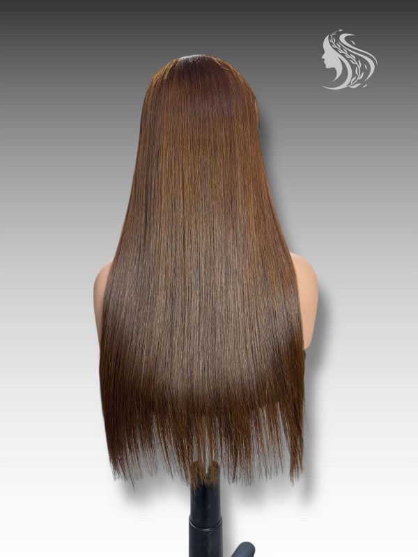24 Inch Wig Brown With Highlight Color 270 grams Human Hair Lace Wig
