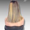 14 Inch Wig Brown With Highlight Color 250 grams Human Hair Lace Wig