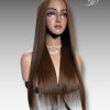 24 Inch Wig Brown Color 270 grams Human Hair Lace Wig