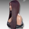 24 Inch Wig Burgundy Color 270 grams Human Hair Lace Wig