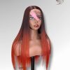 26 Inch Wig Ombre Color 280 grams Human Hair Lace Wig