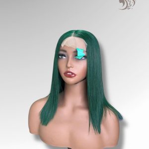 14 Inch Wig Green Color 250 grams Human Hair Lace Wig