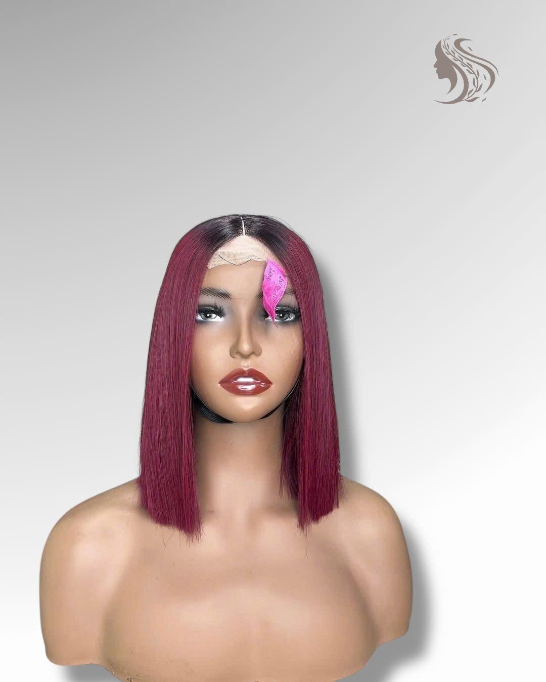 12 Inch Wig Ombre Color 230 grams Human Hair Lace Wig