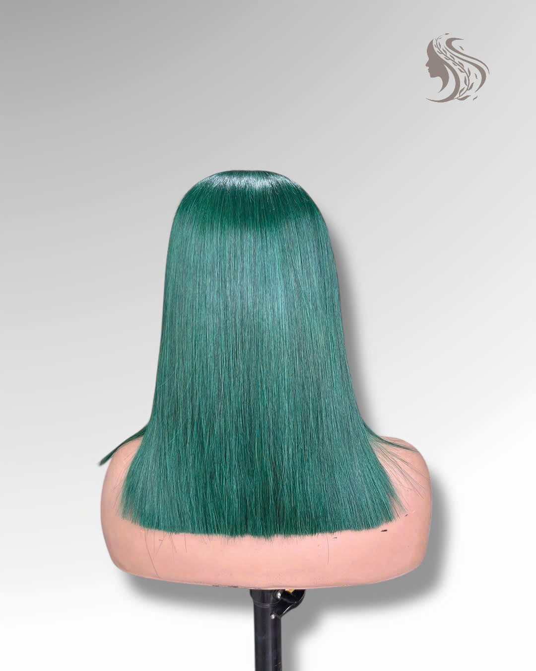 14 Inch Wig Green Color 250 grams Human Hair Lace Wig