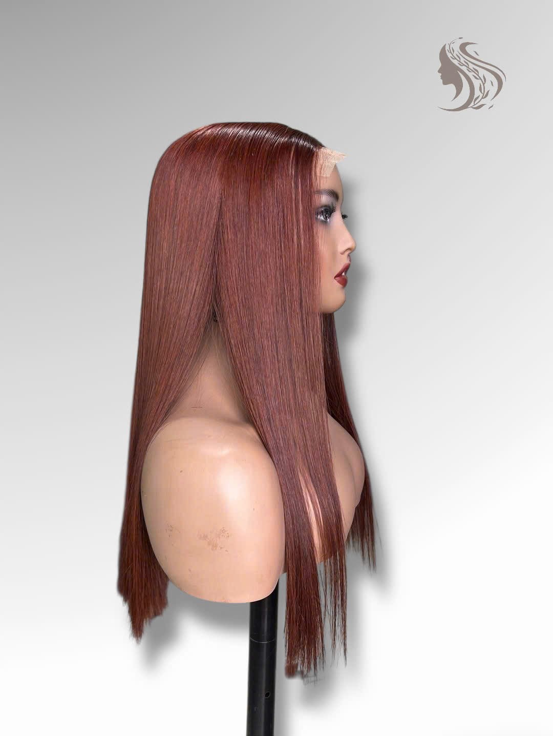 24 Inch Wig Brown Color 270 grams Human Hair Lace Wig