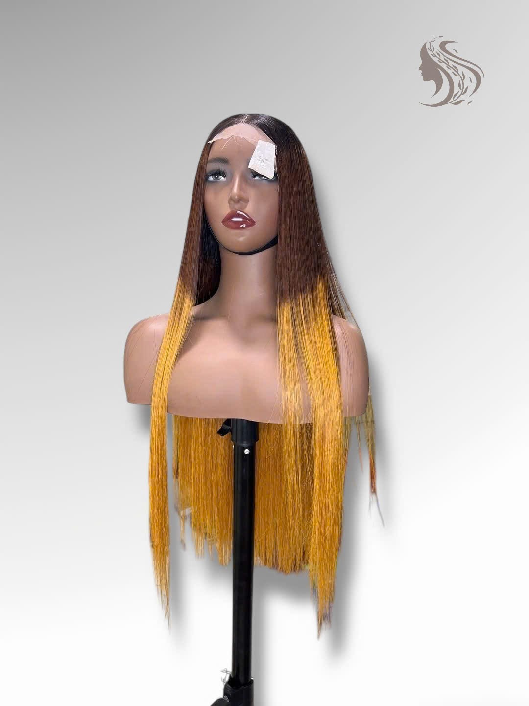 34 Inch Wig Ombre Color 350 grams Human Hair Lace Wig