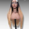 34 Inch Wig Ombre Color 350 grams Human Hair Lace Wig