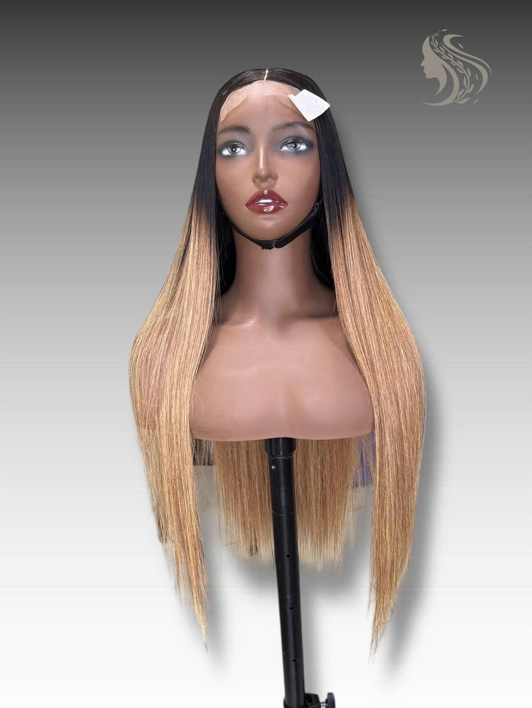 34 Inch Wig Ombre Color 350 grams Human Hair Lace Wig