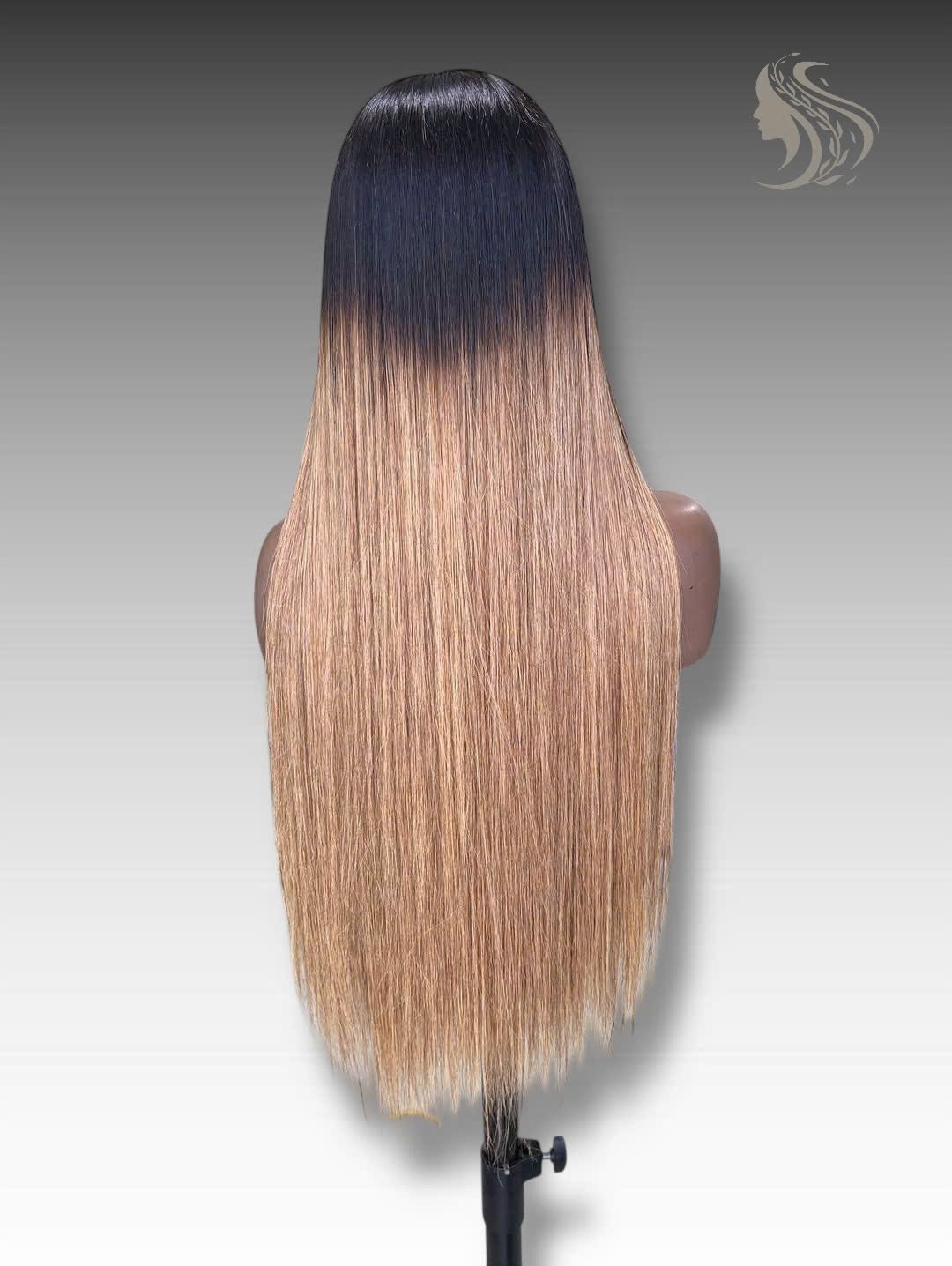 34 Inch Wig Ombre Color 350 grams Human Hair Lace Wig