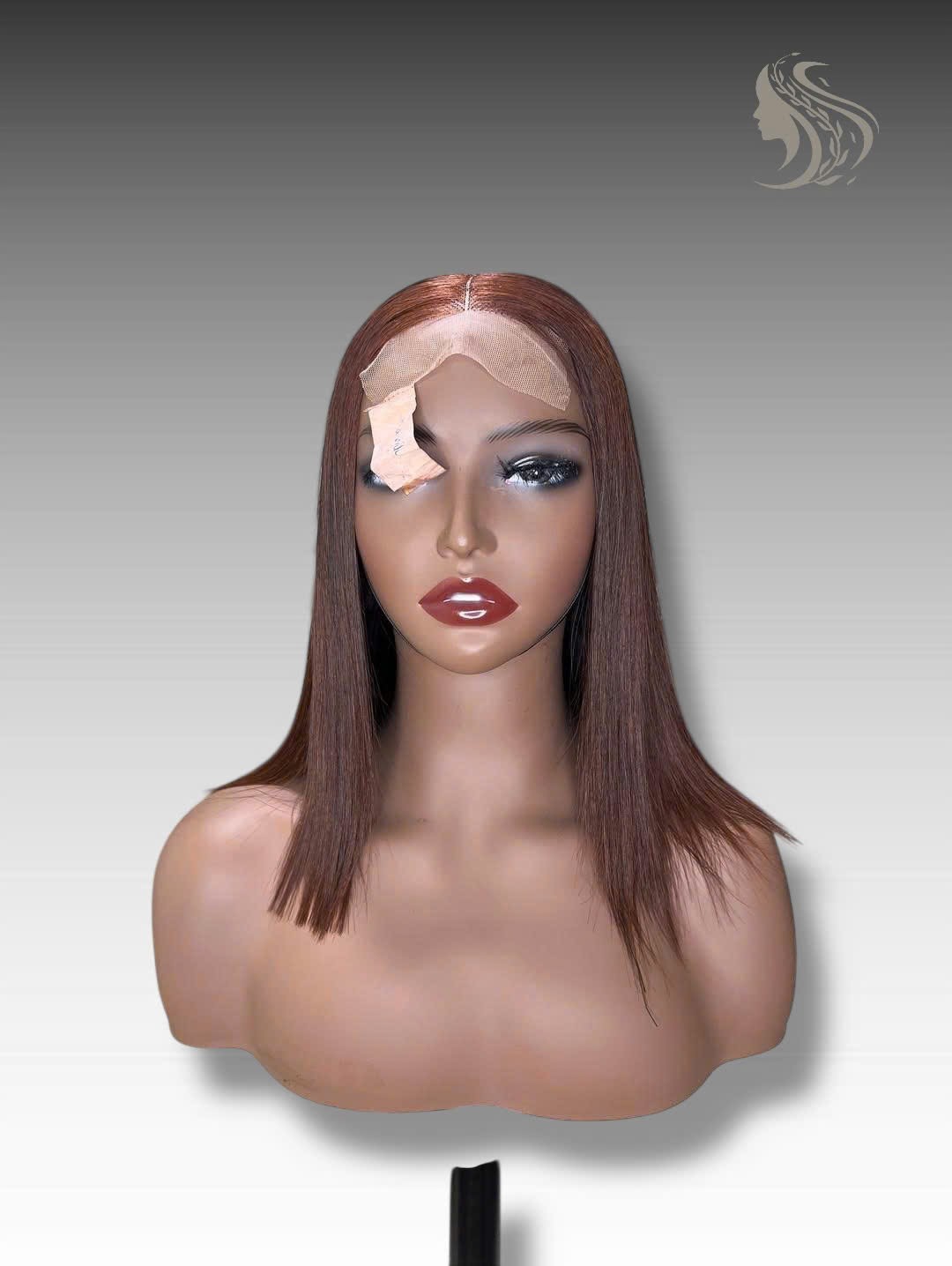 16 Inch Wig Brown Color 250 grams Human Hair Lace Wig