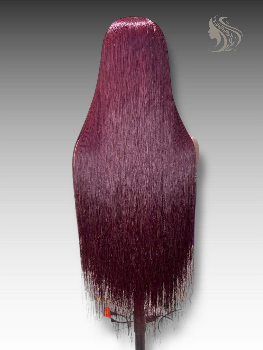 34 Inch Wig Burgundy Color 350 grams Human Hair Lace Wig