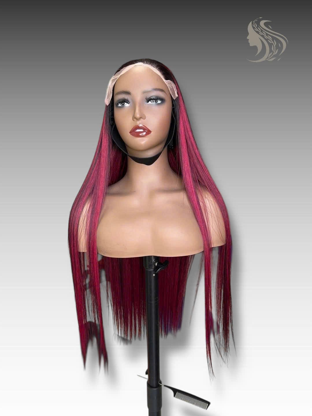 34 Inch Wig Piano Color 350 grams Human Hair Lace Wig