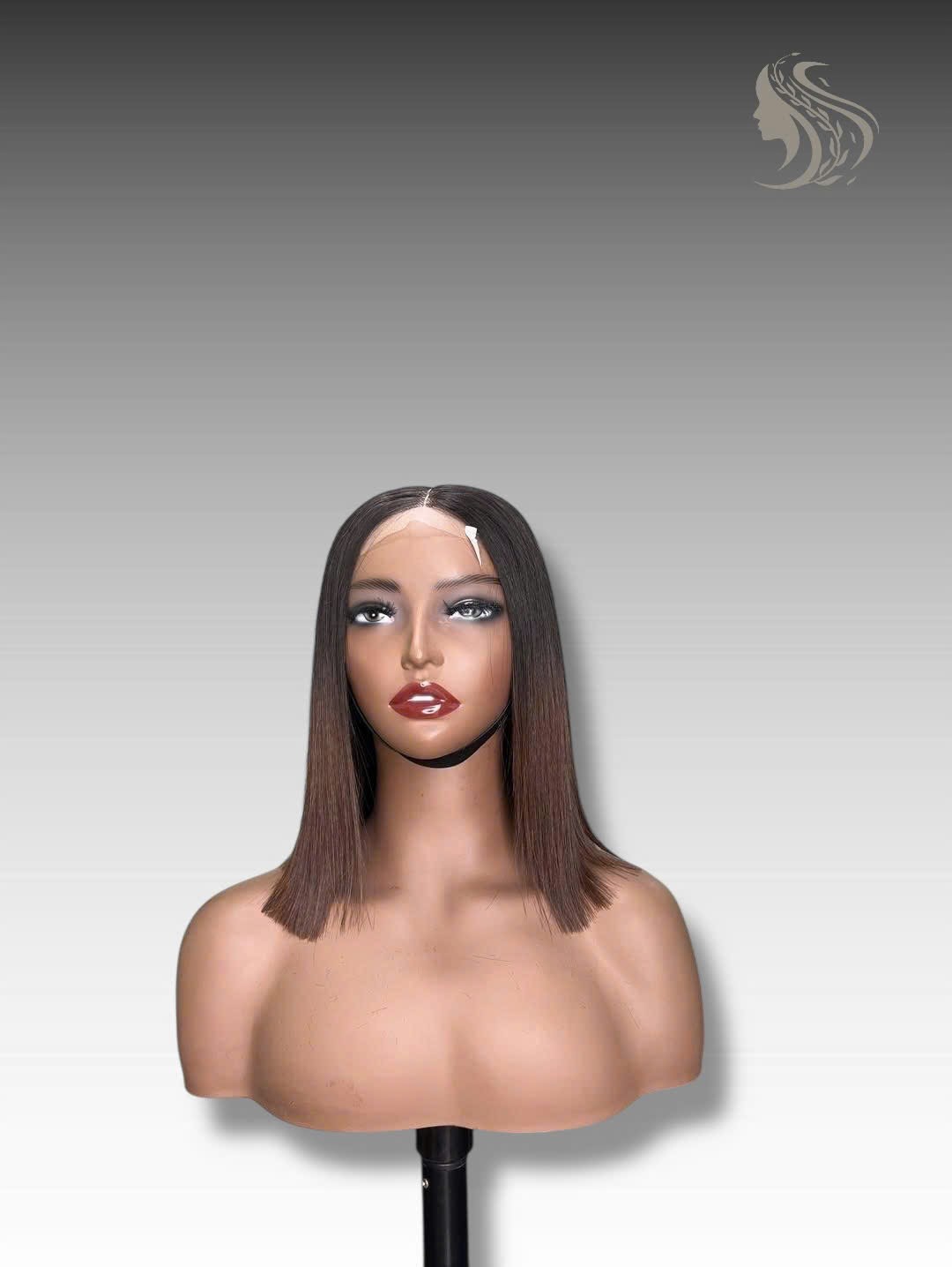 12 Inch Wig Ombre Color 230 grams Human Hair Lace Wig