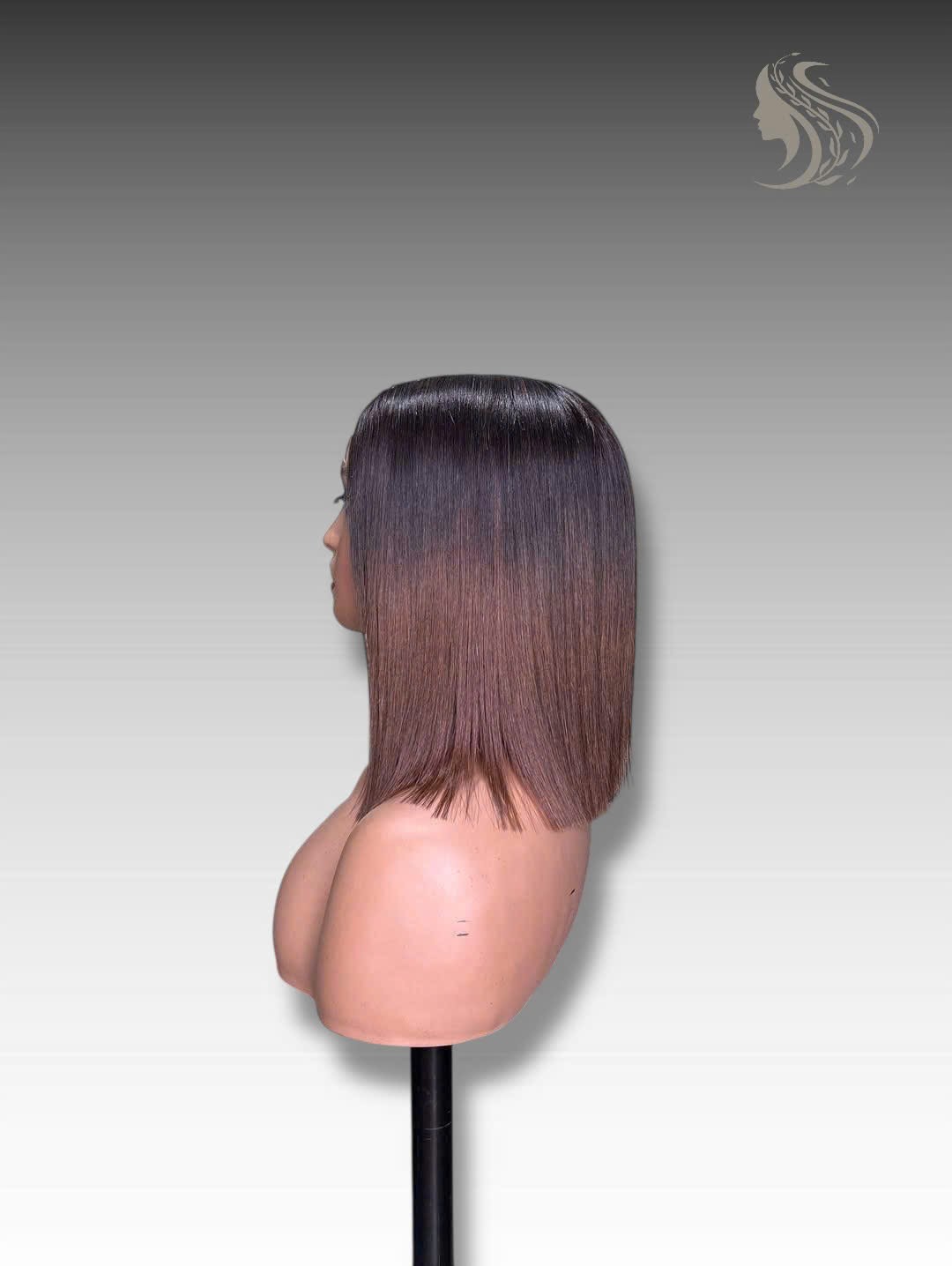 12 Inch Wig Ombre Color 230 grams Human Hair Lace Wig