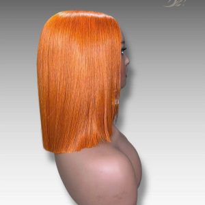 16 Inch Wig Orange Color 250 grams Human Hair Lace Wig