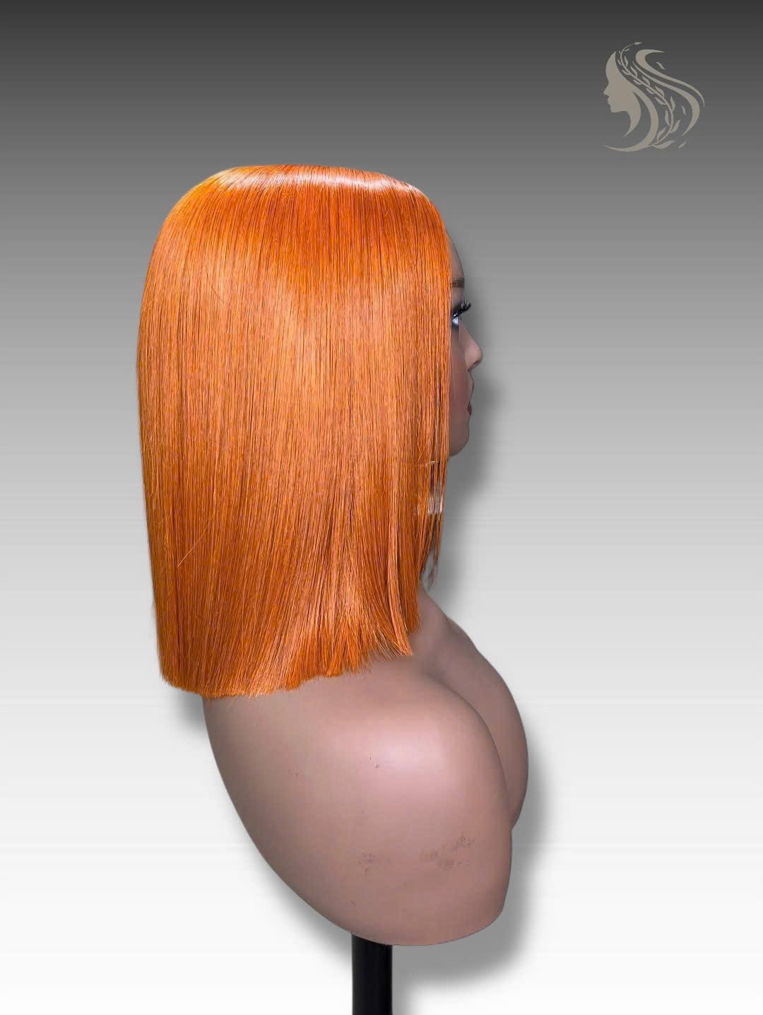 16 Inch Wig Orange Color 250 grams Human Hair Lace Wig