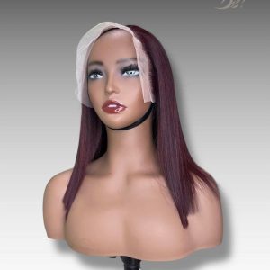 16 Inch Wig Burgundy Color 250 grams Human Hair Lace Wig