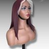 16 Inch Wig Burgundy Color 250 grams Human Hair Lace Wig