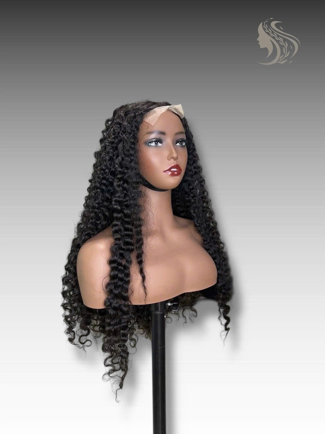30 Inch Wig Black Color 320 grams Human Hair Lace Wig
