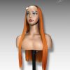 30 Inch Wig Orange 320 grams Human Hair Lace Wig